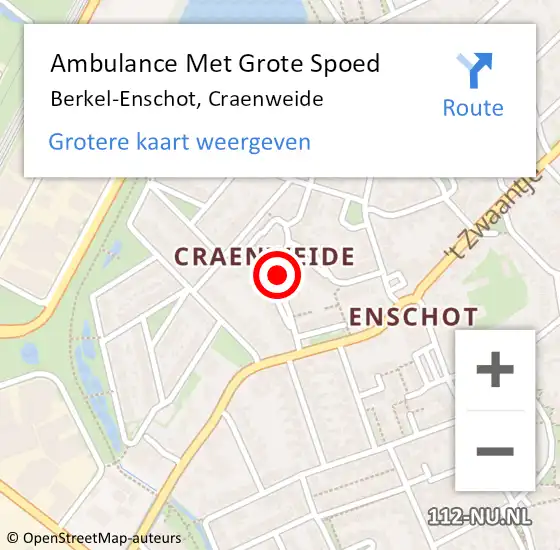 Locatie op kaart van de 112 melding: Ambulance Met Grote Spoed Naar Berkel-Enschot, Craenweide op 12 april 2019 14:43
