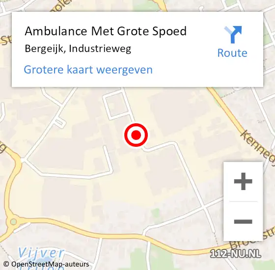 Locatie op kaart van de 112 melding: Ambulance Met Grote Spoed Naar Bergeijk, Industrieweg op 12 april 2019 17:46