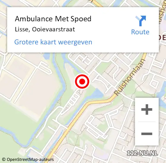 Locatie op kaart van de 112 melding: Ambulance Met Spoed Naar Lisse, Ooievaarstraat op 12 april 2019 19:26