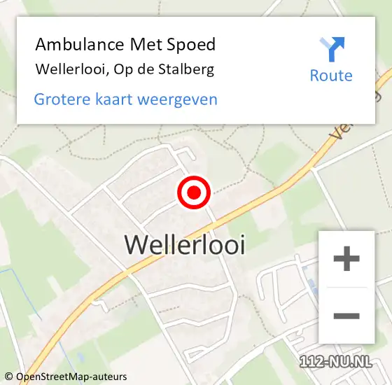 Locatie op kaart van de 112 melding: Ambulance Met Spoed Naar Wellerlooi, Op de Stalberg op 12 april 2019 21:00