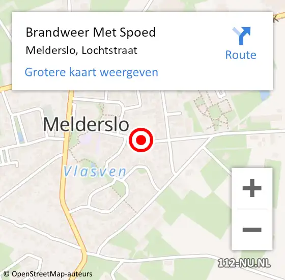 Locatie op kaart van de 112 melding: Brandweer Met Spoed Naar Melderslo, Lochtstraat op 13 april 2019 02:31