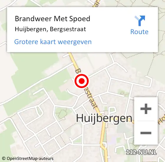 Locatie op kaart van de 112 melding: Brandweer Met Spoed Naar Huijbergen, Bergsestraat op 13 april 2019 09:12