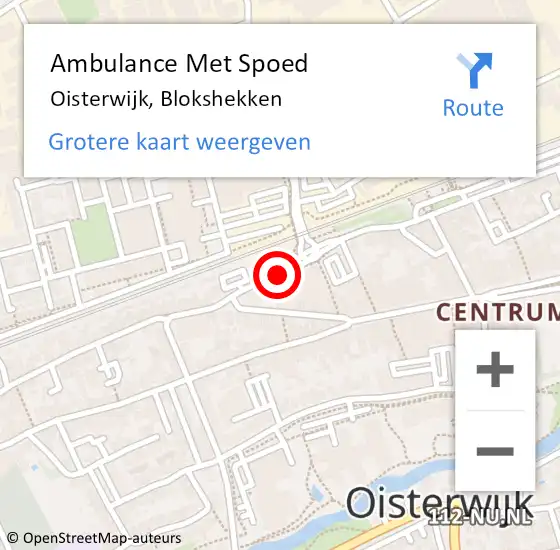 Locatie op kaart van de 112 melding: Ambulance Met Spoed Naar Oisterwijk, Blokshekken op 13 april 2019 13:38