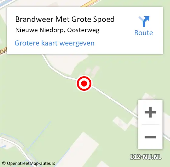 Locatie op kaart van de 112 melding: Brandweer Met Grote Spoed Naar Nieuwe Niedorp, Oosterweg op 13 april 2019 14:14