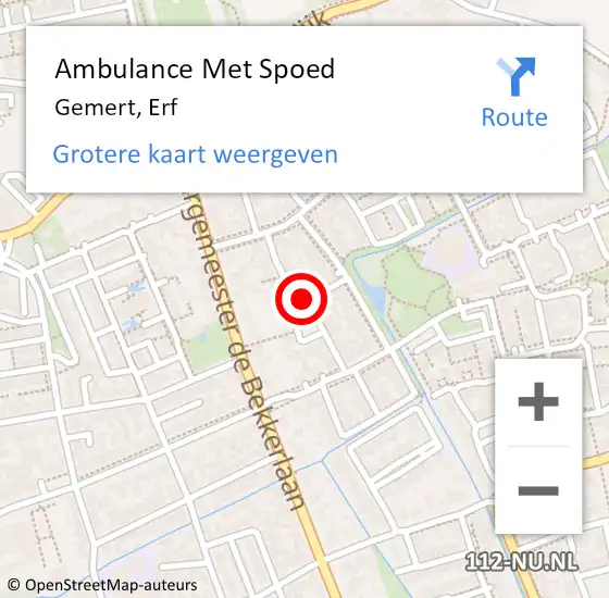 Locatie op kaart van de 112 melding: Ambulance Met Spoed Naar Gemert, Erf op 13 april 2019 18:18