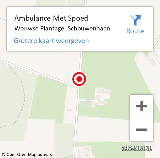 Locatie op kaart van de 112 melding: Ambulance Met Spoed Naar Wouwse Plantage, Schouwenbaan op 13 april 2019 19:57