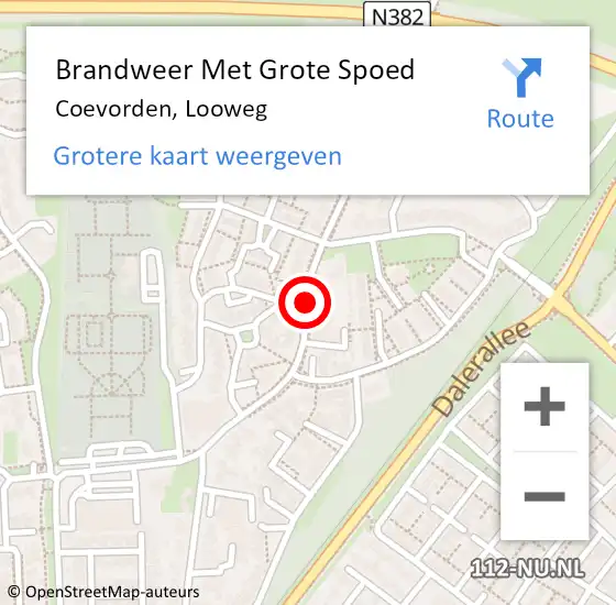 Locatie op kaart van de 112 melding: Brandweer Met Grote Spoed Naar Coevorden, Looweg op 13 april 2019 21:17