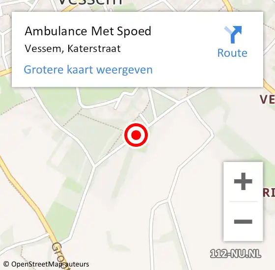 Locatie op kaart van de 112 melding: Ambulance Met Spoed Naar Vessem, Katerstraat op 14 april 2019 19:03