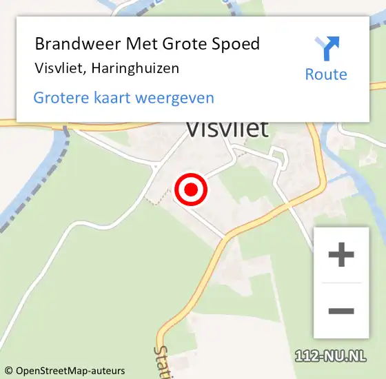 Locatie op kaart van de 112 melding: Brandweer Met Grote Spoed Naar Visvliet, Haringhuizen op 15 april 2019 03:15