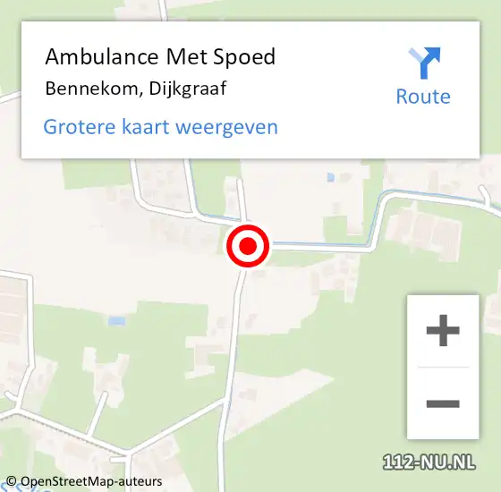 Locatie op kaart van de 112 melding: Ambulance Met Spoed Naar Bennekom, Dijkgraaf op 15 april 2019 09:31