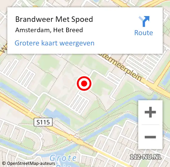 Locatie op kaart van de 112 melding: Brandweer Met Spoed Naar Amsterdam, Het Laagt op 15 april 2019 14:53