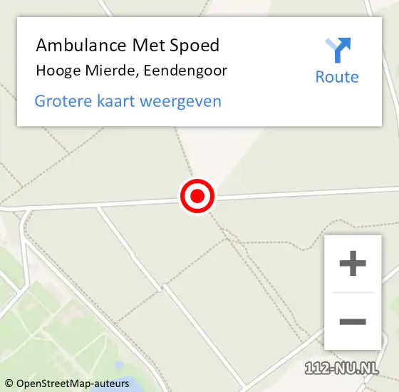 Locatie op kaart van de 112 melding: Ambulance Met Spoed Naar Hooge Mierde, Eendengoor op 15 april 2019 16:31