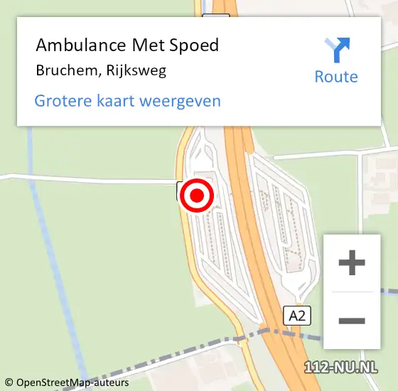 Locatie op kaart van de 112 melding: Ambulance Met Spoed Naar Bruchem, Rijksweg op 15 april 2019 17:32