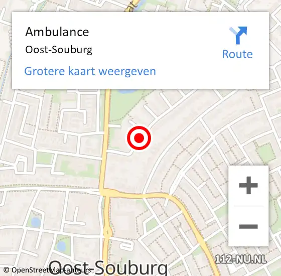 Locatie op kaart van de 112 melding: Ambulance Oost-Souburg op 15 april 2019 17:59