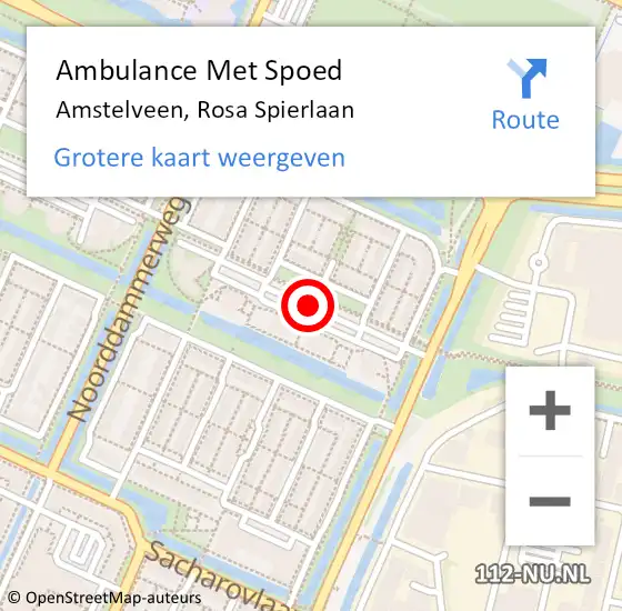 Locatie op kaart van de 112 melding: Ambulance Met Spoed Naar Amstelveen, Rosa Spierlaan op 15 april 2019 21:32