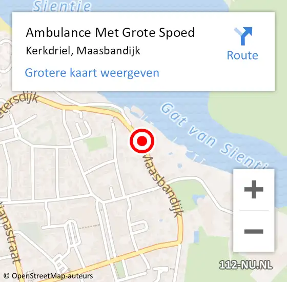 Locatie op kaart van de 112 melding: Ambulance Met Grote Spoed Naar Kerkdriel, Maasbandijk op 16 april 2019 00:20