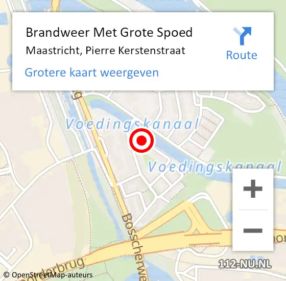 Locatie op kaart van de 112 melding: Brandweer Met Grote Spoed Naar Maastricht, Pierre Kerstenstraat op 16 april 2019 03:14