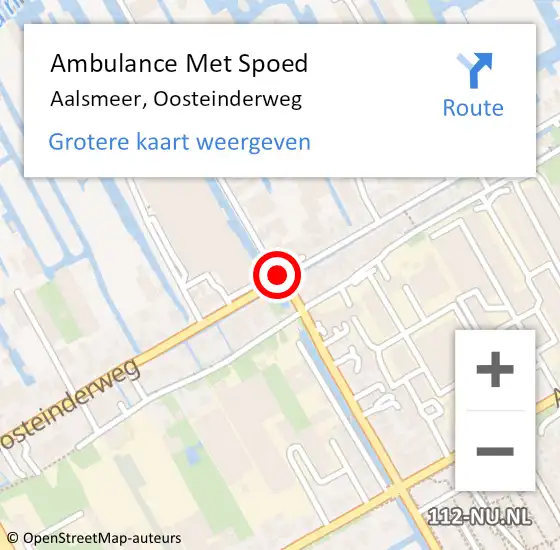 Locatie op kaart van de 112 melding: Ambulance Met Spoed Naar Aalsmeer, Oosteinderweg op 16 april 2019 07:03