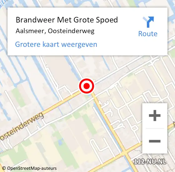 Locatie op kaart van de 112 melding: Brandweer Met Grote Spoed Naar Aalsmeer, Oosteinderweg op 16 april 2019 07:19
