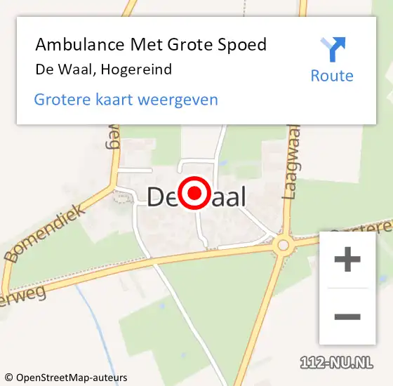 Locatie op kaart van de 112 melding: Ambulance Met Grote Spoed Naar De Waal, Hogereind op 16 april 2019 07:40