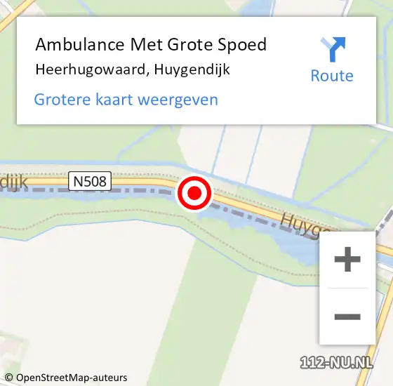Locatie op kaart van de 112 melding: Ambulance Met Grote Spoed Naar Heerhugowaard, Huygendijk op 16 april 2019 08:07