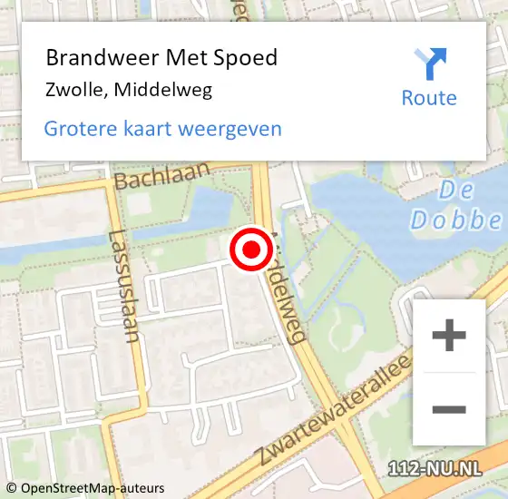 Locatie op kaart van de 112 melding: Brandweer Met Spoed Naar Zwolle, Middelweg op 16 april 2019 12:35