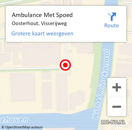 Locatie op kaart van de 112 melding: Ambulance Met Spoed Naar Oosterhout, Visserijweg op 16 april 2019 15:13