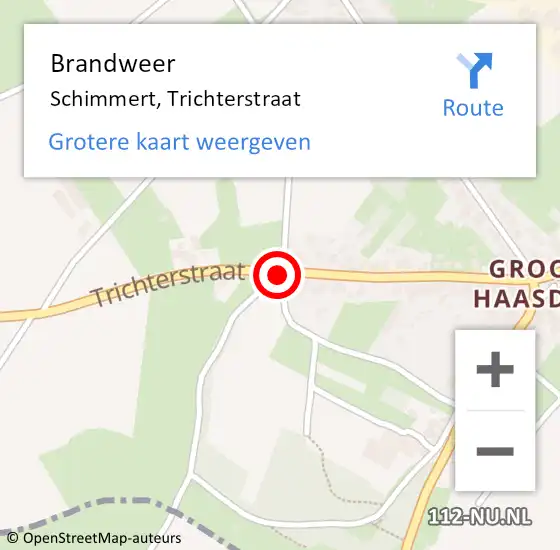 Locatie op kaart van de 112 melding: Brandweer Schimmert, Trichterstraat op 29 maart 2014 15:35