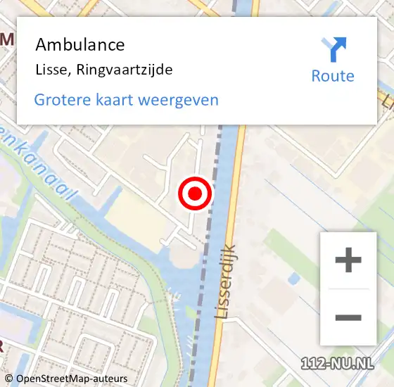 Locatie op kaart van de 112 melding: Ambulance Lisse, Ringvaartzijde op 17 april 2019 12:47