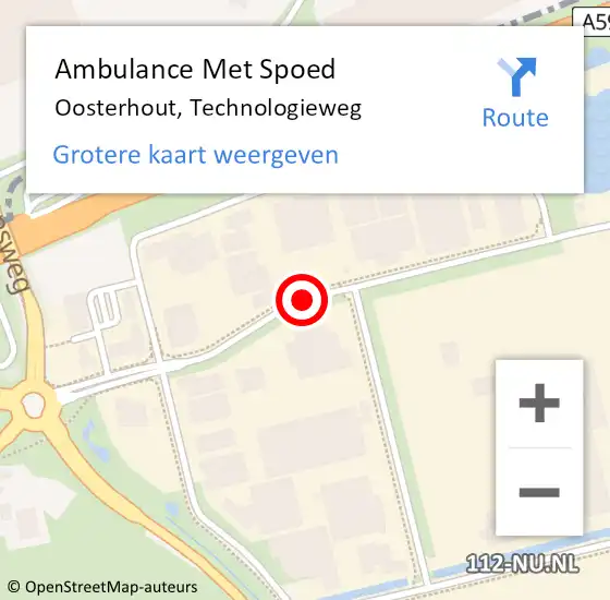 Locatie op kaart van de 112 melding: Ambulance Met Spoed Naar Oosterhout, Technologieweg op 17 april 2019 13:34