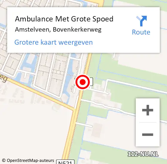 Locatie op kaart van de 112 melding: Ambulance Met Grote Spoed Naar Amstelveen, Bovenkerkerweg op 18 april 2019 07:52