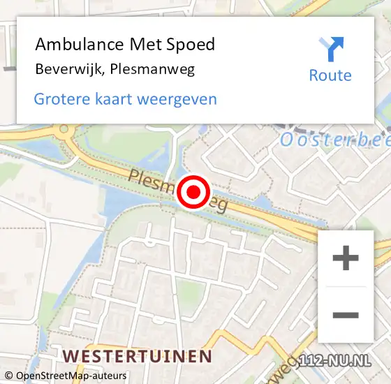 Locatie op kaart van de 112 melding: Ambulance Met Spoed Naar Beverwijk, Plesmanweg op 18 april 2019 15:26
