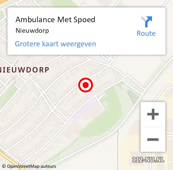 Locatie op kaart van de 112 melding: Ambulance Met Spoed Naar Nieuwdorp op 18 april 2019 16:47