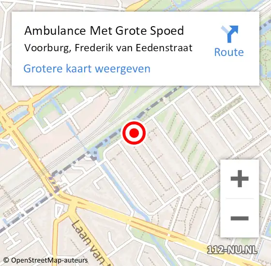 Locatie op kaart van de 112 melding: Ambulance Met Grote Spoed Naar Voorburg, Frederik van Eedenstraat op 18 april 2019 23:14