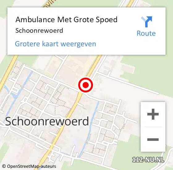 Locatie op kaart van de 112 melding: Ambulance Met Grote Spoed Naar Schoonrewoerd op 18 april 2019 23:57