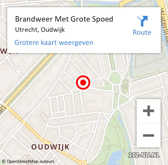 Locatie op kaart van de 112 melding: Brandweer Met Grote Spoed Naar Utrecht, Oudwijk op 19 april 2019 04:22