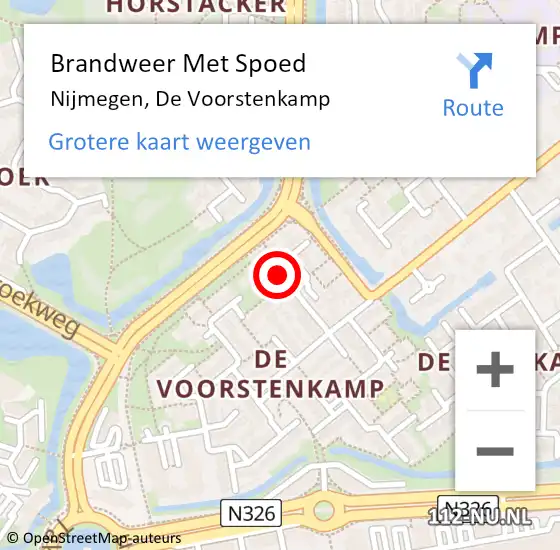 Locatie op kaart van de 112 melding: Brandweer Met Spoed Naar Nijmegen, De Voorstenkamp op 19 april 2019 17:31