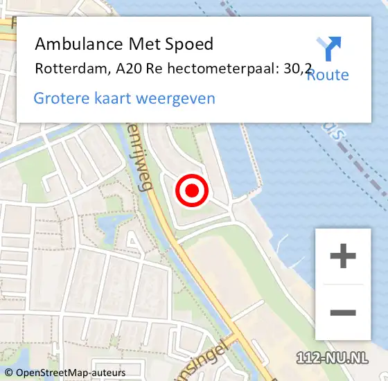 Locatie op kaart van de 112 melding: Ambulance Met Spoed Naar Rotterdam, A16 Re hectometerpaal: 23,2 op 19 april 2019 18:45