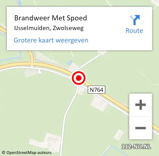 Locatie op kaart van de 112 melding: Brandweer Met Spoed Naar IJsselmuiden, Zwolseweg op 19 april 2019 20:32