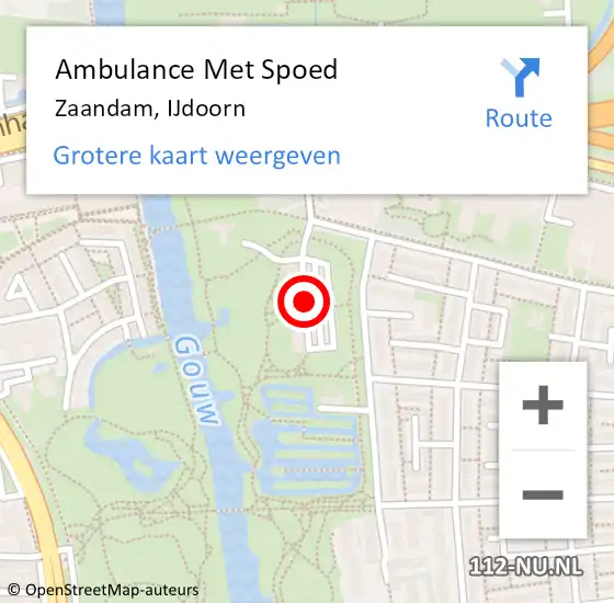 Locatie op kaart van de 112 melding: Ambulance Met Spoed Naar Zaandam, IJdoorn op 19 april 2019 21:10