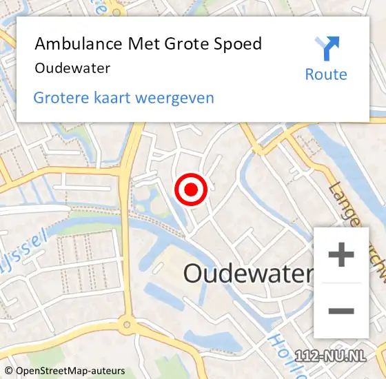 Locatie op kaart van de 112 melding: Ambulance Met Grote Spoed Naar Oudewater op 19 april 2019 21:55