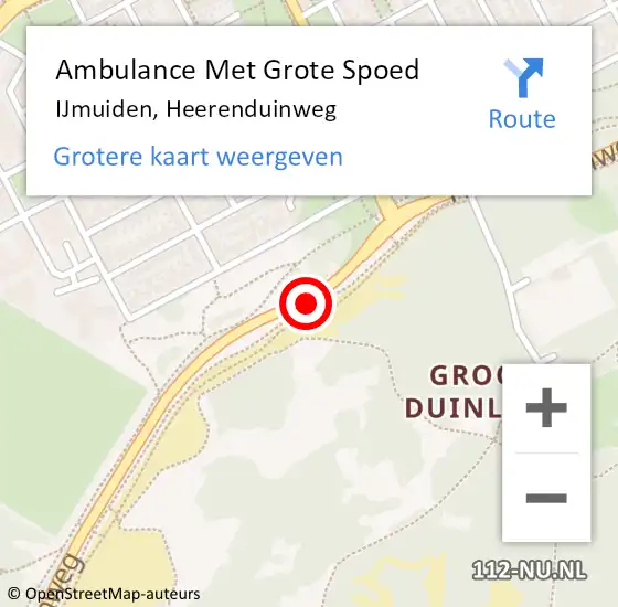 Locatie op kaart van de 112 melding: Ambulance Met Grote Spoed Naar IJmuiden, Heerenduinweg op 19 april 2019 22:10