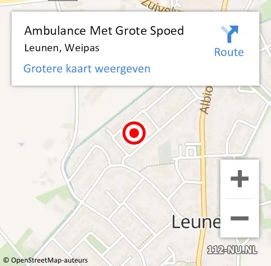 Locatie op kaart van de 112 melding: Ambulance Met Grote Spoed Naar Leunen, Weipas op 20 april 2019 06:45