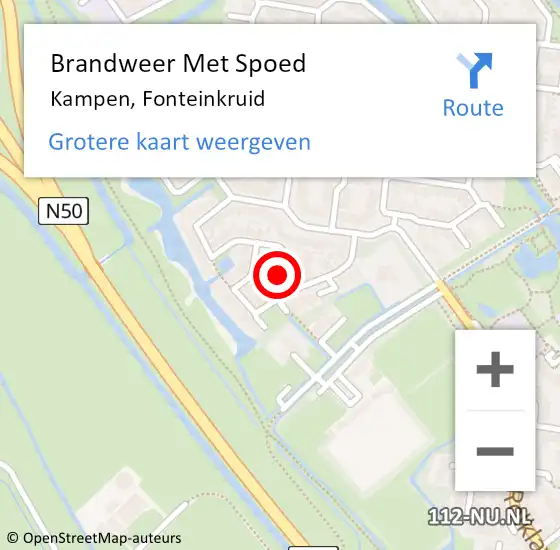 Locatie op kaart van de 112 melding: Brandweer Met Spoed Naar Kampen, Fonteinkruid op 20 april 2019 16:25