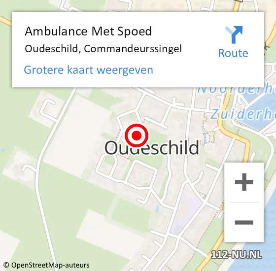 Locatie op kaart van de 112 melding: Ambulance Met Spoed Naar Oudeschild, Commandeurssingel op 20 april 2019 19:47