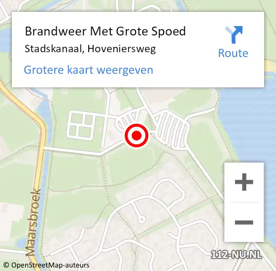 Locatie op kaart van de 112 melding: Brandweer Met Grote Spoed Naar Stadskanaal, Hoveniersweg op 20 april 2019 22:14