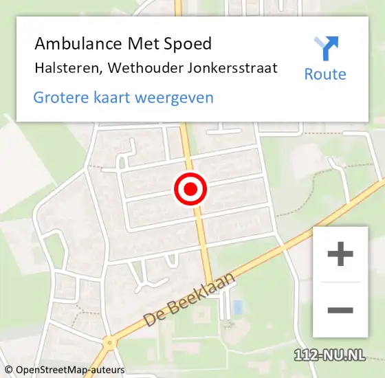 Locatie op kaart van de 112 melding: Ambulance Met Spoed Naar Halsteren, Wethouder Jonkersstraat op 20 april 2019 22:26