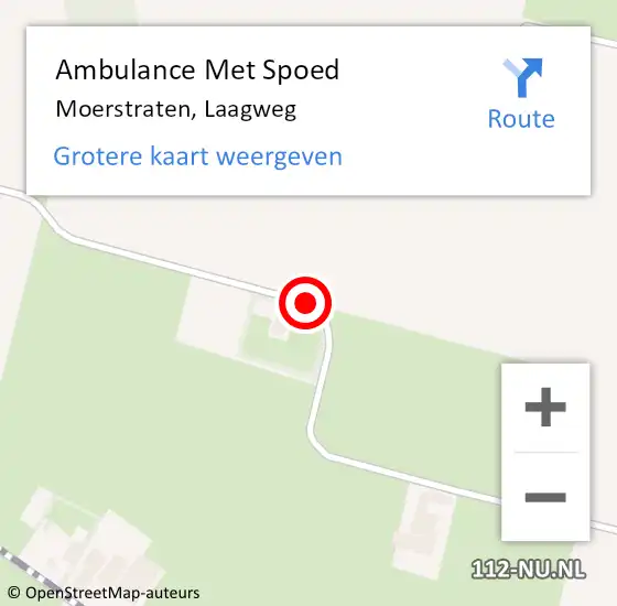 Locatie op kaart van de 112 melding: Ambulance Met Spoed Naar Moerstraten, Laagweg op 21 april 2019 02:08