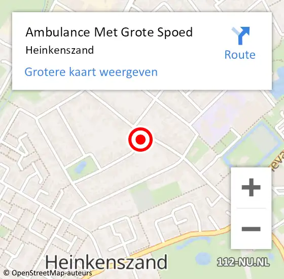 Locatie op kaart van de 112 melding: Ambulance Met Grote Spoed Naar Heinkenszand op 21 april 2019 04:00