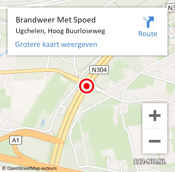 Locatie op kaart van de 112 melding: Brandweer Met Spoed Naar Ugchelen, Hoog Buurloseweg op 21 april 2019 04:11